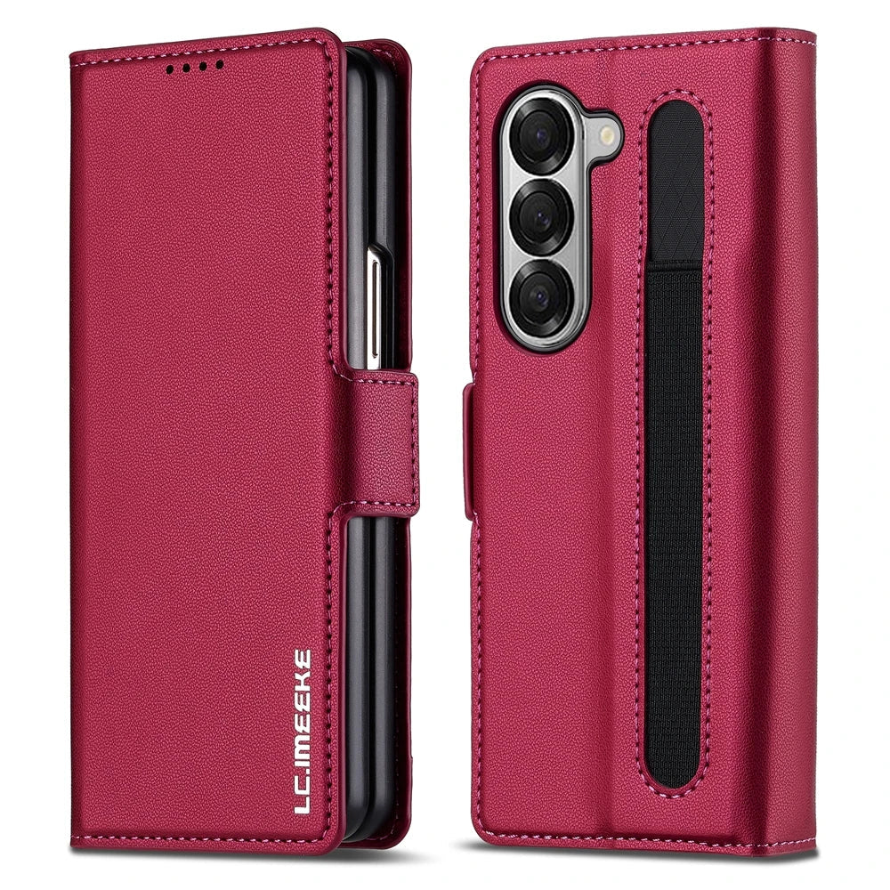 Leather Wallet Case with Card Holder & Kickstand