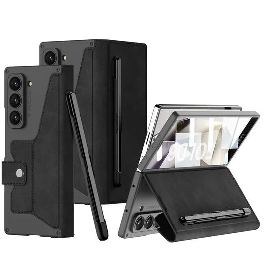 Shockproof Leather Case with Screen Protection For Samsung Galaxy Z Fold 6