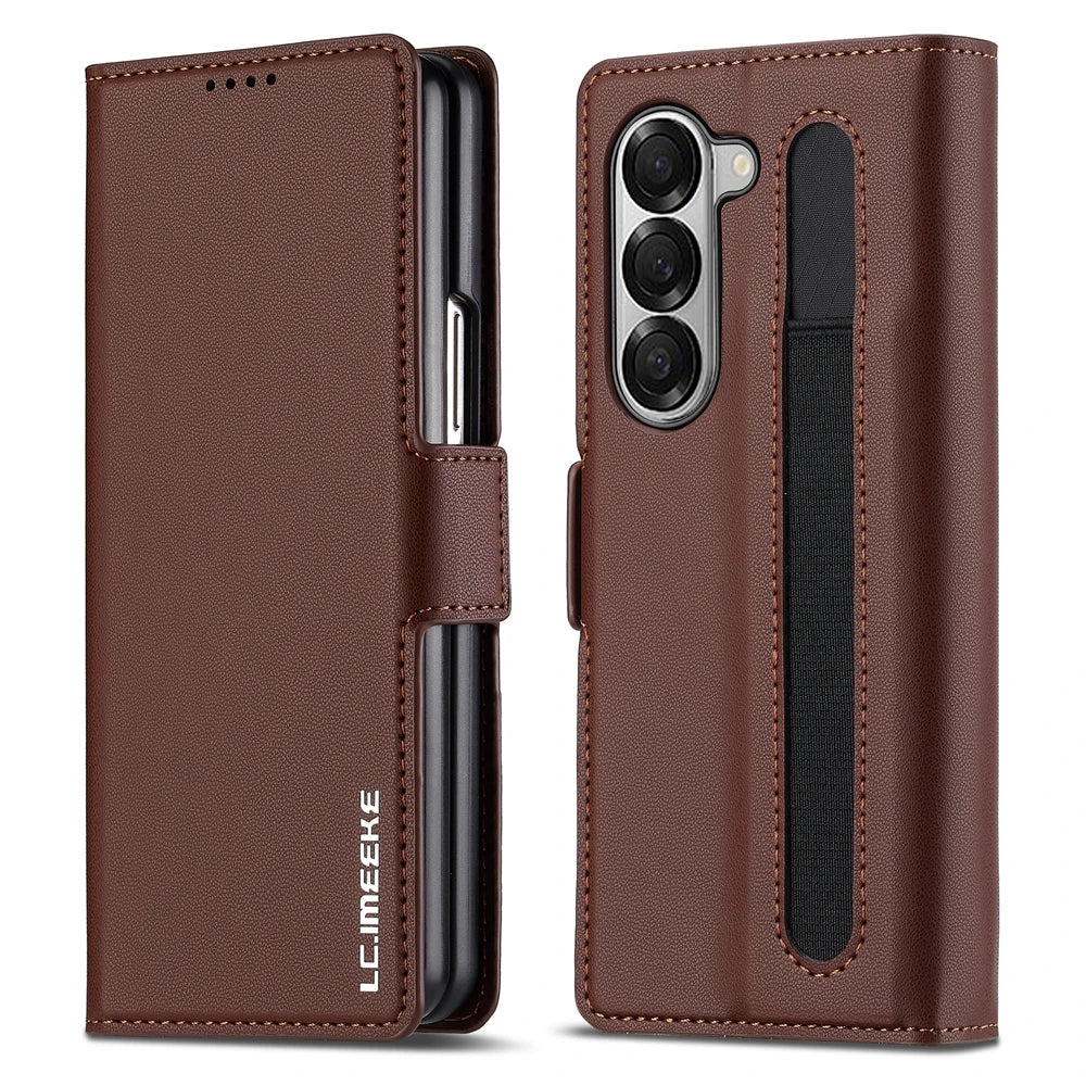 Leather Wallet Case with Card Holder & Kickstand
