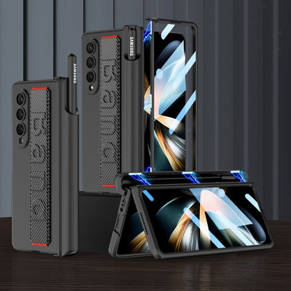 Magnetic Case with Wrist Band & Hinge Pen Holder For Samsung Galaxy Z Fold 4