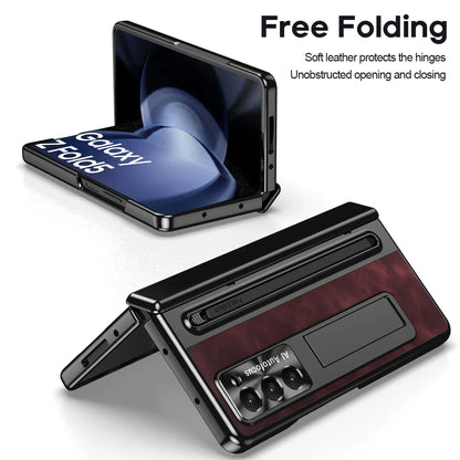 Luxury Leather Stand & Pen Slot Case