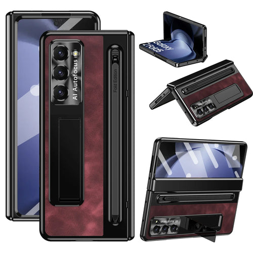Luxury Leather Stand & Pen Slot Case